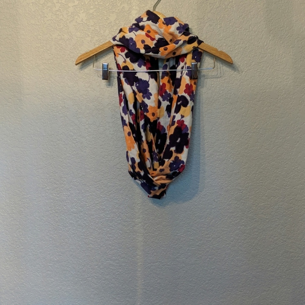 Purple floral infinity scarf